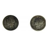 (2) Better Date Mercury Silver Dimes