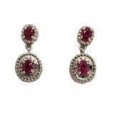 Genuine Ruby & Diamond Earrings