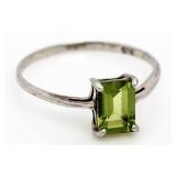 Emerald Cut 1.00 ct Peridot Ring