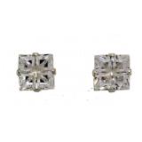 Princess Cut 1.50 ct White Topaz Earrings