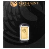 Perth Mint Australia.999 Pure Gold 1 Gram Bar