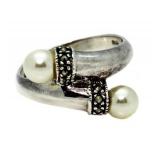 Vintage Double Pearl Dinner Ring