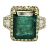 14kt Gold 15.99 ct Emerald & Diamond Ring