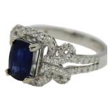 18kt Gold 2.86 ct Sapphire & Diamond Ring