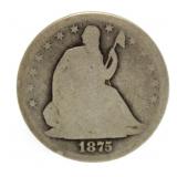 1875-S Seated Liberty Silver Half Dollar
