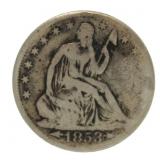 1853 "Arrows" Seated Liberty Silver Half Dollar