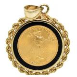14kt Gold 2003 American Eagle $5 Gold Pendant