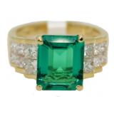 18kt Gold 4.98 ct Emerald & Diamond Ring