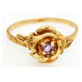 10kt Gold Antique Purple Amethyst Estate Ring