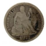 1875 Seated Liberty Silver Dime