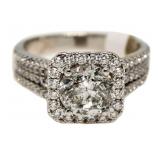 18kt Gold Round 2.70 ct Diamond Solitaire Ring