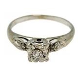 14kt Gold Vintage Diamond Solitaire Ring