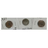 (3) Very Nice Buffalo Nickels (27, 28-D, 29)