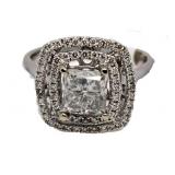 14kt Gold Princess Cut 2.06 ct Diamond Ring