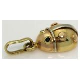 10kt Gold Italian Lady Bug Pendant