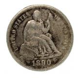 1890 Seated Liberty Silver Dime