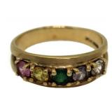 10kt Gold Genuine Gemstone Anniversary Ring