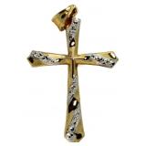 10kt Gold Large Diamond Cut Cross Pendant