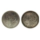 (2) 1921 & 21-D Morgan Silver Dollars