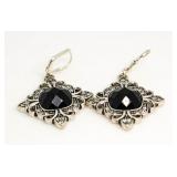 Black Gemstone Fashion Earrings