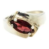 Fancy Marquise Garnet Solitaire Ring