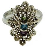 Genuine Gemstone Filligree Estate Ring