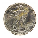1942 AU Walking Liberty Silver Half Dollar