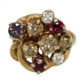 14kt Gold Antique 1.25 ct Fancy Diamond Ring