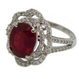 14kt Gold 5.38 ct Ruby & Diamond Ring