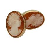 14kt Gold Vintage Cameo Earrings