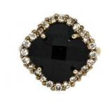 Beautiful Onyx & White Topaz Designer Ring