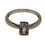 10kt Gold Emerald Cut Diamond Ring