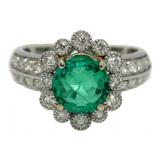 14kt Gold 3.20 ct Emerald & Diamond Ring