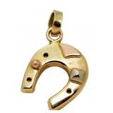 14kt Gold Large Horseshoe Pendant