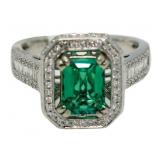 14kt Gold 2.36 ct Emerald & Diamond Ring
