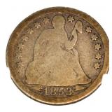1853 "Arrows" Seated Liberty Silver Dime