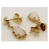 14kt Gold Genuine Opal Teardrop Earrings
