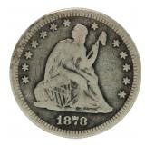 1878 Seated Liberty Silver Quarter