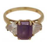 10kt Gold Purple Amethyst Estate Ring