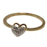 10kt Gold Diamond Heart Ring