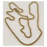 14kt Gold 18" Rope Necklace