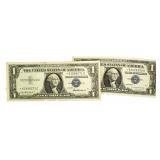 (2) Nice 1957 & 57-A Silver Cert STAR Notes
