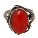 Oval Cabechon Red Jasper Estate Ring