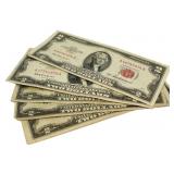 (5) Red Seal Silver Certificates