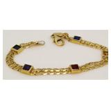 14kt Gold GenuineGemstone 7.5" Bracelet