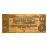 1864 Confederate States $10 Bank Note