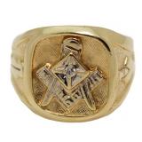 10kt Gold Masonic Diamond Men