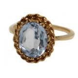 10kt Gold Oval 4.20 ct Aquamarine Solitaire Ring