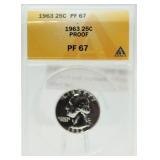 1963 PF67 Washington Silver Proof Quarter