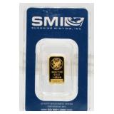 Sunshine Mint .9999 Pure Gold 1 Gram Bar
